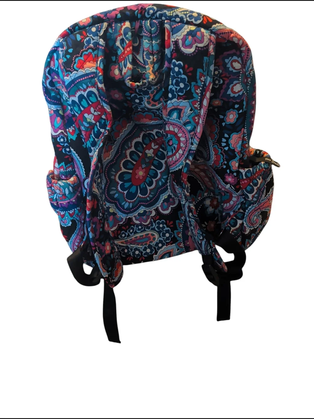 Vera Bradley Black Multicolor Paisley Quilted Backpack
